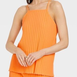 A new day Orange ribbed tank top